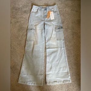 NWT Risen Cargo Wide Leg Jeans